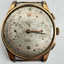 Vintage Charles Nicolet Relógio de Pulso Masculino Cronógrafo Valjoux Banhado a Ouro, usado comprar usado  Enviando para Brazil