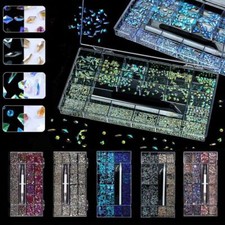 1850/2800/3100 peças brilhantes AB conjunto de cristais de strass de unhas pedras preciosas decoração de unhas 3D, usado comprar usado  Enviando para Brazil