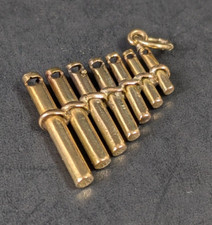 Usado, Pingente de flauta panela dourada charme panpipes sirinx vintage  comprar usado  Enviando para Brazil