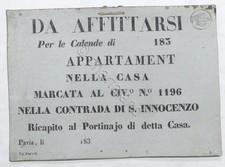 Cartello epoca affittasi usato  Vimodrone