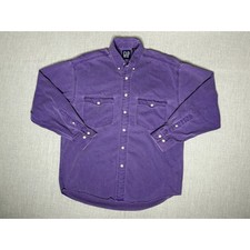Camisa manga longa vintage anos 90 gap roxa botão para baixo média comprar usado  Enviando para Brazil