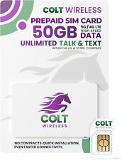 Colt Wireless EUA pré-pago SIM 50GB 5G/4G Hotspot Unltd conversa/texto para 90 países, usado comprar usado  Enviando para Brazil