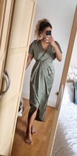 Olive green satin for sale  WEMBLEY
