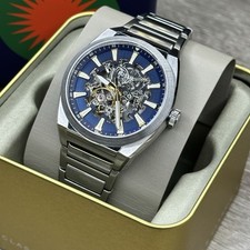 Relógio masculino AUTOMÁTICO✅ fóssil Everett prata aço azul esqueleto ME3220, usado comprar usado  Enviando para Brazil