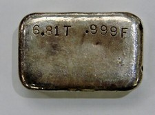 Old Poured - 6,81 oz troy. Barra de prata .999 - Sem marca , usado comprar usado  Enviando para Brazil