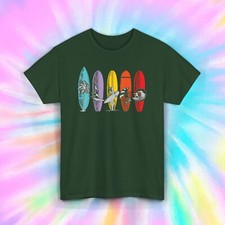 Camiseta Gráfica de Pranchas de Surf | Camiseta Colorida de Praia de Surf | Diversão de Verão | P-5XL comprar usado  Enviando para Brazil
