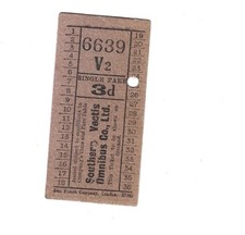 Bus ticket southern for sale  SOUTHAMPTON