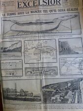1919 TUNEL MANCHE PAS DE CALAIS DOUVRES PROFIL 1 JOURNAL ANCIEN, używany na sprzedaż  Wysyłka do Poland