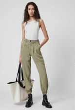 Calças femininas AllSaints Lira cintura alta, cáqui (W24,26,28,29,30 e 32/BNWT) comprar usado  Enviando para Brazil