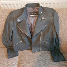 Grey leather biker for sale  NORTHWICH