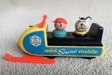 Antigo 1971 Fisher Price mini Snow Mobile 705 Original Little People Wood Boy & Dog comprar usado  Enviando para Brazil