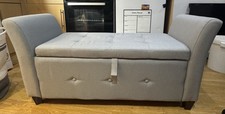 Grey padded ottoman for sale  LONDON