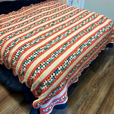 Colcha de crochê feita à mão afegã recortada verde laranja 79x63 vovó vintage comprar usado  Enviando para Brazil