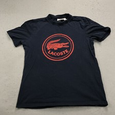 Usado, Camisa masculina Lacoste grande 5 azul vermelha algodão gráfico logotipo grande crocdilo comprar usado  Enviando para Brazil