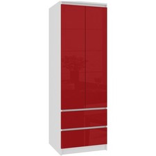 AKORD SZAFA STAR S 60 cm 2 DRZWI 2 SZUFLADY PK BIAŁA / CZERWONY POŁYSK na sprzedaż  PL