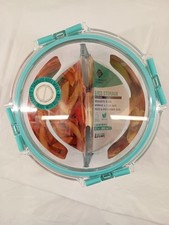 Usado, Recipiente de armazenamento Gourmet Home vidro dividido 2 compartimentos 29,7 oz com tampa de braçadeira comprar usado  Enviando para Brazil