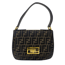 Bolsa de ombro de lona vintage FENDI Zucca com ferragens douradas, usado comprar usado  Enviando para Brazil