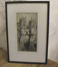 Framed etching york for sale  BRACKLEY
