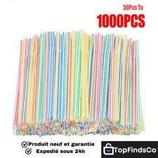 Pailles multicolores boisson d'occasion  Aix-les-Bains