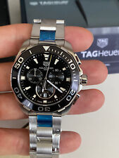 Tag Heuer 43mm relógio cronógrafo mostrador preto Aquaracer CAY111A.BA0927 masculino quartzo comprar usado  Enviando para Brazil