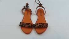 SANDÁLIAS SANDÁLIAS FEMININAS SANDALUP ANIMAL PRINT BIQUEIRA ABERTA COM TIRAS DE PERNA E TORNOZELO TAMANHO 8 comprar usado  Enviando para Brazil