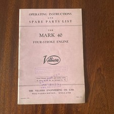 Villiers operating instruction for sale  FAVERSHAM
