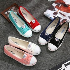 Usado, Sapatos femininos quentes de lona sapatos slip on verão casual liso com cadarço mocassins comprar usado  Enviando para Brazil
