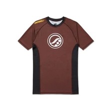 Usado, Venda quente Shoyoroll Ranked Rash Guard SS marrom treinamento ajustado BJJ Jiu Jitsu comprar usado  Enviando para Brazil