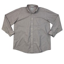 LL Bean Shirt Mens 16.5 Maroon Plaid Checkered Long Sleeve Button Down Cotton comprar usado  Enviando para Brazil