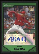 2007 Bowman - Hideki Okajima #219 Azul Japonês Kanji Assinatura Auto RC Red Sox comprar usado  Enviando para Brazil