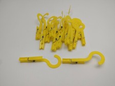 20 ganchos de prendedor de roupa gancho pendurado plástico amarelo cabide itens de lavanderia comprar usado  Enviando para Brazil