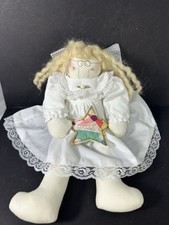 Usado, Vestido branco feito à mão boneca de pano anjo cabelo loiro artista assinado BAILEY comprar usado  Enviando para Brazil