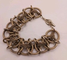 Pulseira de corrente Segal envelhecida tom dourado lavanderia/casca 8 polegadas de comprimento 1 polegada de largura comprar usado Pulseira de corrente Segal envelhecida tom dourado lavanderia/casca 8 polegadas de comprimento 1 polegada de largura comprar usado  Enviando para Brazil