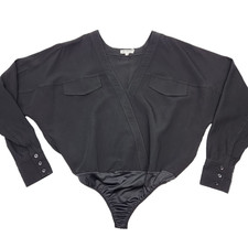 Blusa Good American Bodysuit Frente Cruzada Preta Manga Longa Tamanho 2 Camisa Média comprar usado  Enviando para Brazil