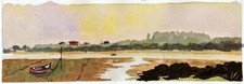 PINTURA A LA ACUARELA ORIGINAL de BERRUGUETE “Ria de Foz, Vilaronte” Watercolour comprar usado  Enviando para Brazil