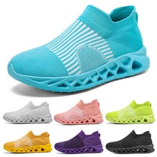 Usado, Tênis de corrida ao ar livre feminino masculino tênis de malha sólida slip on meia parte superior baixa comprar usado  Enviando para Brazil