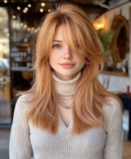Usado, Perucas de cabelo humano frente de renda loira morango com franjas 13x4 cabelo remy de renda comprar usado  Enviando para Brazil