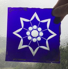 Small etched blue for sale  HUDDERSFIELD