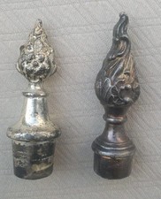 Lote inicial 2 acabamentos antigos de rolha de acabamento de chama de candelabro de placa de prata  comprar usado  Enviando para Brazil