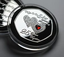 Usado, EM NOSSO 25º ANIVERSÁRIO DE CASAMENTO DE PRATA Pedra Preciosa Comemorativa. Presente/presente comprar usado  Enviando para Brazil