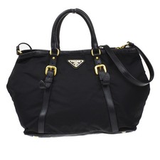 Bolsa de ombro PRADA Logo Tessuto 2 vias couro náilon preta GHW Itália 87KB247, usado comprar usado  Enviando para Brazil
