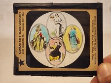 Lanterna mágica de vidro colorida vintage Slide DEUSES DEUSAS EM ANÉIS SÍMBOLOS MAÇÔNICOS comprar usado  Enviando para Brazil