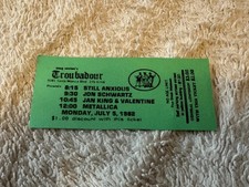 Usado, Ingresso raro Metallica 1982 Troubadour vintage pré penhasco Burton São Francisco comprar usado Usado, Ingresso raro Metallica 1982 Troubadour vintage pré penhasco Burton São Francisco comprar usado  Enviando para Brazil