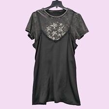 Usado, Mini vestido feminino Social Collision preto gráfico doisfer slip tamanho 1X Whimsigoth comprar usado  Enviando para Brazil