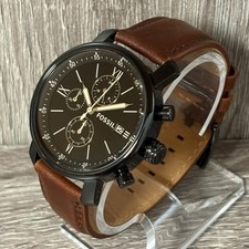Relógio masculino marrom fóssil Rhett cronógrafo aço inoxidável com nova bateria comprar usado  Enviando para Brazil