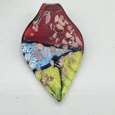 Berloque pingente abstrato de vidro estilo Murano multicolorido flocos de ouro rosa folha boho comprar usado  Enviando para Brazil