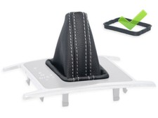 PARA VW AMAROK 2010-2020 DSG GEAR SHIFT BOOT STICK GAITER COURO s.BRANCO + QUADRO comprar usado  Enviando para Brazil