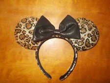Faixa de cabeça orelhas de Minnie Mouse com estampa de leopardo reino animal parques da Disney comprar usado  Enviando para Brazil