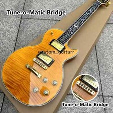 Guitarra elétrica LP de alta qualidade, Custom Shop Tree Of Life incrustação chama amarela comprar usado  Enviando para Brazil