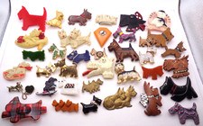 Lote de broche vintage baquelite lucite celulóide strass esmalte Scottie cachorro comprar usado  Enviando para Brazil